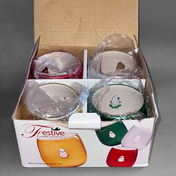 4Piece Metallic Holiday Votive Holders - Picture 10 of 12